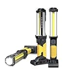 WARSUN LED Work Light 2pack Rechargeable Work Light Portable Flashlight Magnetic 1500 Lumens COB Work Lights Handheld Worklight Outdoors Car Inspection Light with Hook for Car Repair Machine Emergency