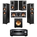 Klipsch Reference 5.1 Home Theater System with 2X R-625FA Floorstanding Speaker, R-12SW Subwoofer, R-52C Center Channel, R-41M Bookshelf Speaker and Integra DRX 3.4 100W 9.2-Channel Receiver