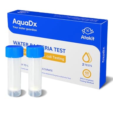ATAKIT AquaDx 2 Pcs Water Bacteria Test Kit Total Coliform and E.coli Testing for Home Water Drinking Water Pool Pond Ground Well Water – Water Quality Test Kit Easy to Use