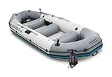 INTEX 68373EP Mariner 3 Inflatable Boat Set: Includes Deluxe 54in Boat Oars and High-Output Pump – Wear-Resistant Keel – Removable Fishing Rod Holders – 3-Person – 880lb Weight Capacity