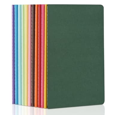 ZCZN 12 Pack Colorful Blank Notebooks Bulk, A5 Journals with 12 Colors, 60 Pages/30 Sheets, 8.3x5.5 Inch, Plain Paper, Travel Writing Journal Notebooks for Work & School
