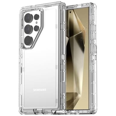 AICase for Samsung Galaxy S24 Ultra Case Clear,Heavy Duty Durable 3-Layer [Not Yellowing][Military Grade Drop Protection] Shockproof/DropProof Protective Cover for Samsung Galaxy S24 Ultra 6.8" 5G