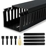 RJYKVS Cable Raceway, 95" Open Slot Cable Management Kit with Upgraded Snap Structure,Wire Cover Cord Hider for Under Desk&Industrial Network/PC/TVs- 23.6" X 1.97" X 2.4" X 4PCS (LWH,Black)