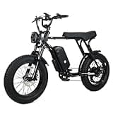 GarveeLife Electric Mountain Bike for Adults, 20" x 4.0 Fat Tire, Peak 1500W Motor with 48V 15.6Ah Removable Battery, Max Speed of 40MPH, 7-Speed E-Bike for Off-Road Adventures, Black