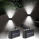 LightInTheBox 2PCS Solar Wall Light Outdoor Fence Lights Up and Down Small Solar Mailbox Lights Waterproof for Patio Garden Garage Front Door (White)