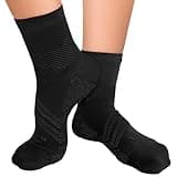 TechWare Pro Plantar Fasciitis Sock – Therapy Grade Targeted Cushion Compression Socks Men & Women. Ankle Brace Foot Sleeve & Arch Support for Achilles Tendonitis & Heel Pain Relief (Blk/Blk Medium)