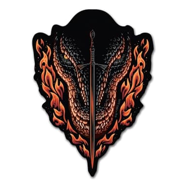 Elektroplate Officially Licensed House of The Dragon Valyrian Steel Sword Dynamic Decal - 4.5" x 3.25" | Premium All Weather for Car, Water Bottle, Laptop, Cooler, Toolbox, Phone | Made in The USA