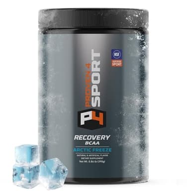 Proven4 Sport BCAA Recovery Powder – NSF Certified for Sport – 5g Branched Chain Amino Acids 2:1:1, Electrolytes, Glutamine & Citrulline Malate - Caffeine-Free Post-Workout - 30 Svgs (Arctic Freeze)
