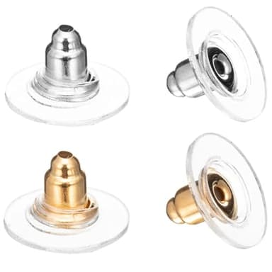 DSOMHZ Earring Backs-Earring Backs for Droopy Ears/Studs/Heavy Earring -100pcs Earring Lifters Bullet Clutch (Silver and Gold)