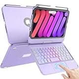 TaIYanG Keyboard Case for iPad Mini 7 & Mini 6,7 Color Backlit Trackpad Keyboard Case for iPad Mini 6th Generation 2021 8.3-inch,360° Rotatable Protective Slim Cover for iPad Mini 7th Gen 2024 Tablet