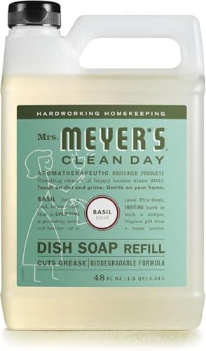 MRS. MEYER'S CLEAN DAY Liquid Dish Soap Refill, Basil, 48 fl. oz
