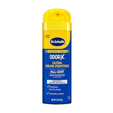 Dr. Scholl’s Odor-X ODOR-FIGHTING Spray-Powder // All-Day Odor Protection and Sweat Absorption - Packaging May Vary