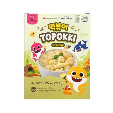 Baby Shark Tteokbokki, Korean Rice Cake Street Food Snack, Quick & Easy to Cook - Creamy