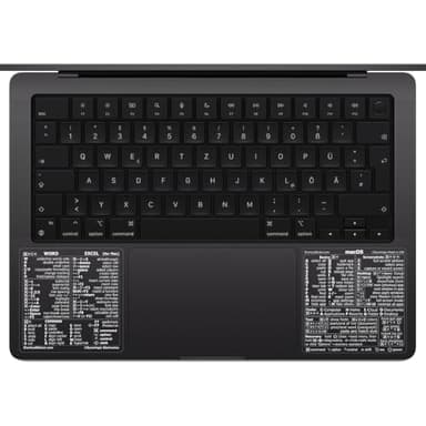Synerlogic (1 Set) Mac OS + Word/Excel (for Mac) Shortcuts, Laminated Vinyl Stickers - for MacBook Air/Pro/iMac/Mini (Clear/White)