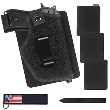 WarBull Concealed Carry Car Gun Holster with 3M Hook Pads, No Drilling Mount Pistol Holster for Men & Women, Gun Holder with Retention Strap for Backpack, Vest, Fanny, Vehicle