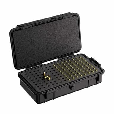 Portable 9mm Ammo Box,120 Rounds Ammo Storage Case,/Travel Safe/Mil Spec/IP67 Waterproof/Shockproof,9.41x5.43x2.76 inch case,Pistol bullet case