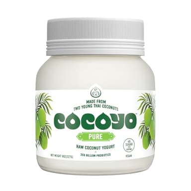 COCOYO Living Coconut Yogurt - 8 oz - Probiotic Yogurt for Gut Health - Plant-based, Vegan