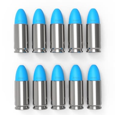 FIREGOWIN Pro 9mm Dummy Rounds – Training Snap Caps, Reusable Dry Fire Training Round with Rubber Primers (Blue 10-Pack)