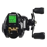 Digital Baitcasting Fishing Reel With Bite Alarm, Line Counter, Depth Position, 7.2:1 Gear Ratio, 10 Brakes, Rechargeable Battery, Left/Right Hand(Black Right hand)
