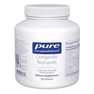 Pure Encapsulations Longevity Nutrients | Multivitamin/Mineral Complex to Support Healthy Aging, Brain Function, Eyes, Bones, and Vascular Health* | 120 Capsules