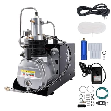 TUXING PCP Air Compressor,4500Psi/30Mpa/300Bar Scuba Compressor, Adjustable Pressure Electric Compressor with Water/Fan Dual Cooling System for Pcp Air Rifle, Scuba Tank