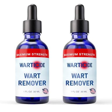 Liquid Wart Remover with 10% Salicylic Acid, Tea Tree & Cedar Leaf Oil - Max Strength Genital & Plantar Wart Treatment for Feet, Hands & Body - Made in USA-Freeze Off Alternative-1 Fl Oz Dropper(2 Pc)