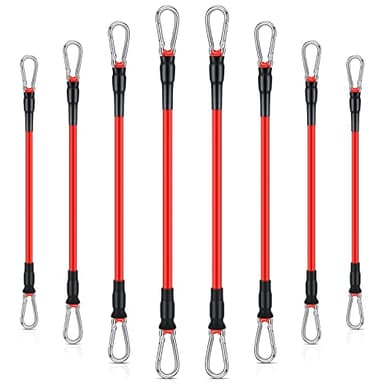 Liliful 8 pcs Resistance Bands for Working Out Additional Exercise Bands for Replacement Workout Equipment Elastic Stretch Legs Ankle Straps for Men Women Strength Training Fitness Gym Home, Red