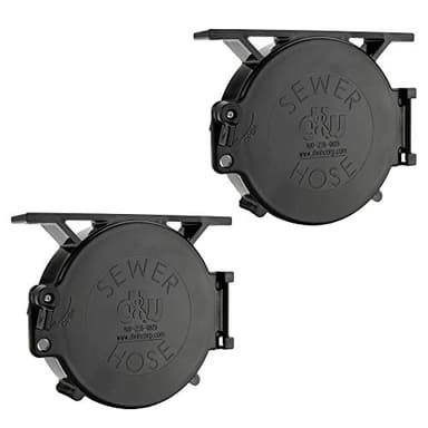 RecPro RV Super Tube Replacement Hatch Door & Bracket 6” x 6” x 2” | Durable Plastic End Caps for RV Sewer Hose Carrier Tubes | Latching Closure for Secure & Easy Access | 2 Pack