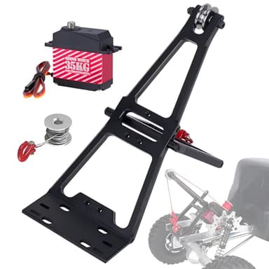 AMK 1/10 Scale RC Truck and Tow Build Kit Updates, Winch Double Stent Rescue Truck Tow Crane Arm Wrecker Kit for 1/10 RC Crawler and Trailer SCX10 TRX4 Capra LCG Chassis DIY Build Updates (Black)