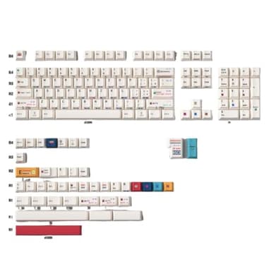 ZenithRide 147 Retro C64 Style Keycaps Profile Dye-Sub PBT Colorful Side Print Compatible with MX Switch Mechanical Keyboards(C64-147 Keys)