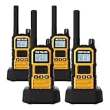 Retevis RB48P Walkie Talkies for Adults, 5W GMRS Waterproof 2 Way Radio Long Range, Heavy Duty Rechargeable Two Way Radios, Group Call, Dual PTT, Vibration Alert, NOAA(4 Pack)