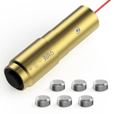 Feyachi Bore Sighting Laser 9mm Red Dot Laser Boresighter for Handgun Pistol with Tail Switch Included