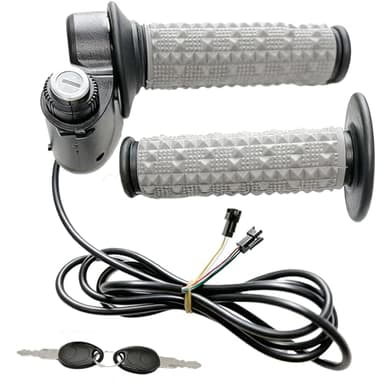 Full Twist Throttle Compatible with Ridstar Q20, True Plug and Play Taper Handles Ebike Throttle 12V-72V Wide Voltage with Key Lock, Fits E-Bike and E-Scooter