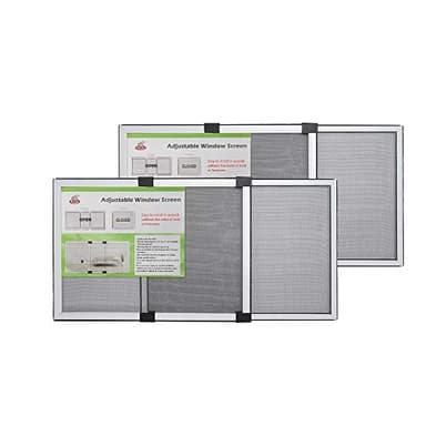 [FOR SMALL WINDOWS ONLY] FLYZZZ Adjustable Screen , 2 Packs 10" H x Fits 14" to 24" W | Stop & Measure Before Buying | Perfect for Bathroom & Basement Windows
