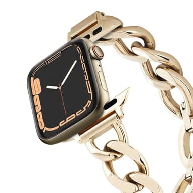 CASETiFY Chain Bracelet Watch Band [Premium Stainless Steel] Compatible with Apple Watch Series 1-10, SE - 38/40/41/42mm - Gold