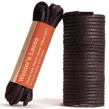 Adventure Andy Welder's Laces - 100% Kevlar Boot Laces 63" (160cm) Heavy Duty Fire-Resistant Work Boot Lace, Shoe string for Work Boots