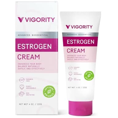 Estrogen Cream For Women, Natural Bioidentical, Hot Flashes Menopause Relief, Estrogen Cream With Wild Yam, Menstrual Cycle & Body Balance Support, Helps Reduce Hot Flashes, Paraben-Free, Vegan, 3-Month Supply(4 Oz)