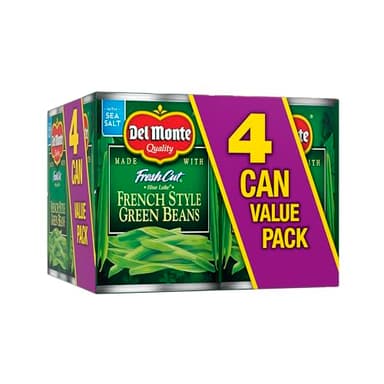 Del Monte Fresh Cut Blue Lake French Style Green Beans, 14.5 oz. Can, Canned Vegetables (Pack of 4)