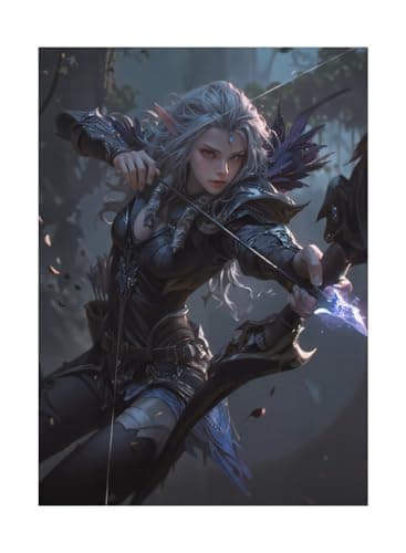 Katomula 100 MTG Card Sleeves with 100 Inner Sleeve, Textured Back Art Sleeves, Fit Standard Size Cards-Dark Elven Archer