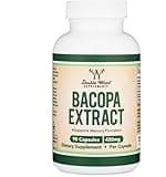 Bacopa Monnieri Capsules 20% Bacosides 450mg, 90 Count (Non-GMO, Gluten Free) Brahmi Extract (Memory Supplement for Brain Health, Focus, and Cognitive Function) by Double Wood