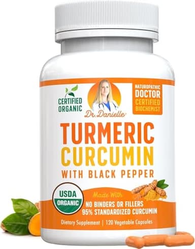 Organic Turmeric Curcumin with Black Pepper Extract 2000mg - High Absorption Ultra Potent Supplement - 95% Curcuminoids - Vegan, Non GMO - 120 Capsules