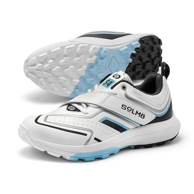 SOLM8 S4 Cricket Shoes for Men & Women - FlexSkin Seamless Upper, Diagonal Strap, Wider Toe Box with Advanced Cushioning for Turf & Field Sports