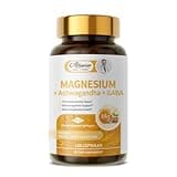 Alliwise Magnesium Supplement + Ashwagandha & GABA, Magneium Glycinate, Taurate, Malate Complex for Clam Sleep, Muscles Recovery, Nerves, & Energy Support, High Absorption Vegan, Non-GMO - 120 ct