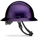 Acerpal Full Brim Non-Vented Purple Weave Carbon Fiber Design Gloss Finish OSHA Hard Hat with 6-Point Suspension