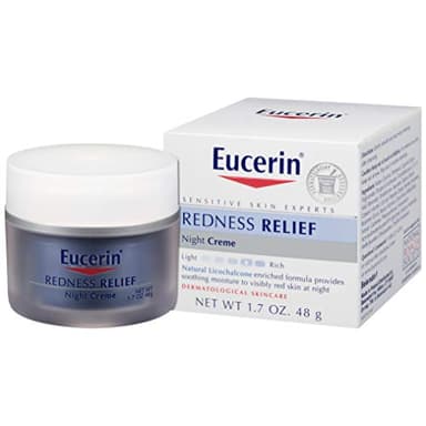 Eucerin Redness Relief Night Creme - Hydrating Cream Safe for Sensitive, Redness-Prone Skin & Rosacea - 1.7 oz Jar