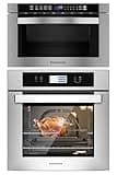 ThermoMate 24 Inch Built-in Microwave Drawer with Automatic Presets + 24" Electric Wall Oven with 12 Functions, 3100W Convection Ovens