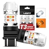 LASFIT 3157 Switchback LED Bulb, T3 3057 4157 Front Turn Signal Bulb, 3457 Built-in Resistor Anti Hyper Flash, Super Bright Amber for Turn Signal Blinker,White for DRL, Only for Standard Socket, 2Pcs