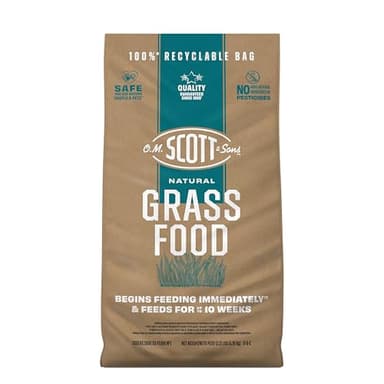 O.M. Scott and Sons Natural Grass Food, Food for Lawns, Fertilizes for up to 10 Weeks, Covers up to 2,000 sq. ft., 12.72 lbs.