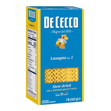 De Cecco Pasta, Lasagne No.1, 1 Pound - Made in Italy, High in Protein & Iron, Bronze die
