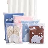 20PCS Travel Storage Bags for Clothes, Clear Cartoon Storage Bag Plastic Ziplock Bags, Waterproof Reusable Clothing Zipper Bags Luggage Organizer Shoes Makeup Packing Pouch Space Saver Bag (5 Size)
